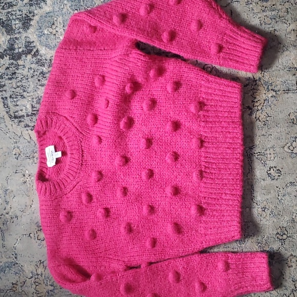 & Other Stories Hot Pink Alpaca Wool Sweater XS – Chunky Bobble Knit, NEW - Picture 2 of 7